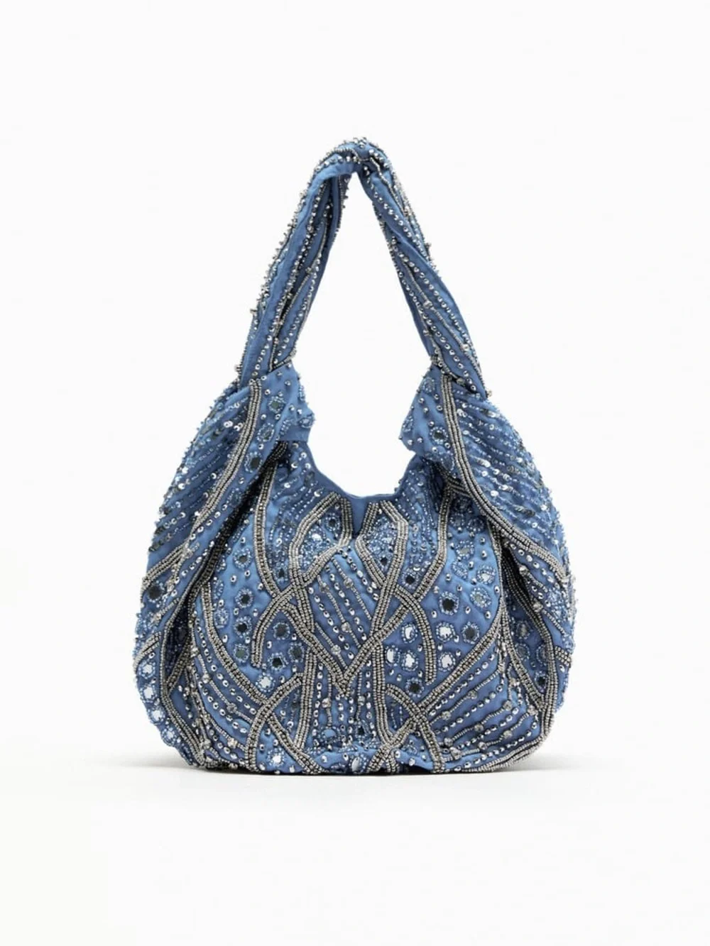 Zara Beaded Embellished Hobo Bag 6214/110